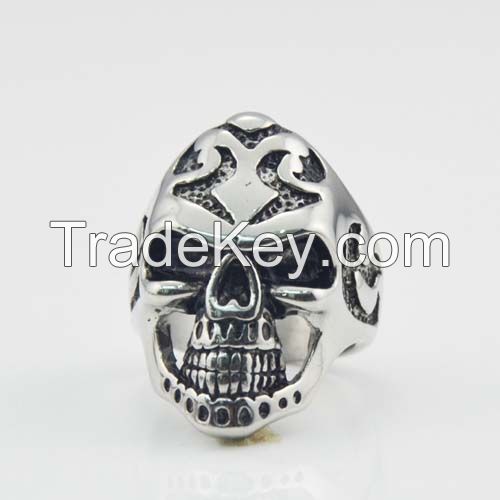 punk white Zircon cube eye Fashion Skull