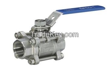 Three piece bolted body design floating type ball valve