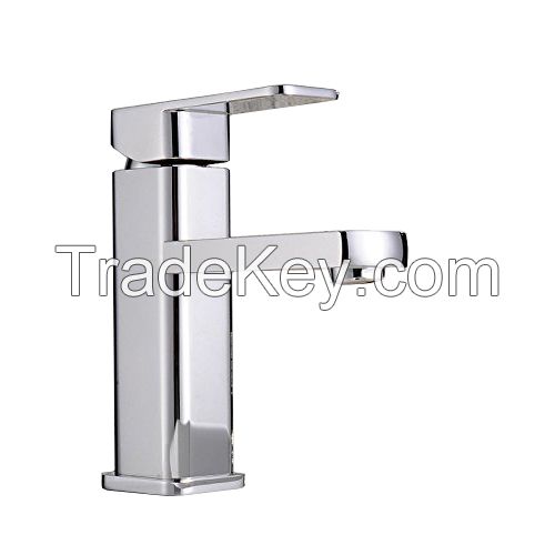 Modern Style Single Handle Brass Body Basin Faucet