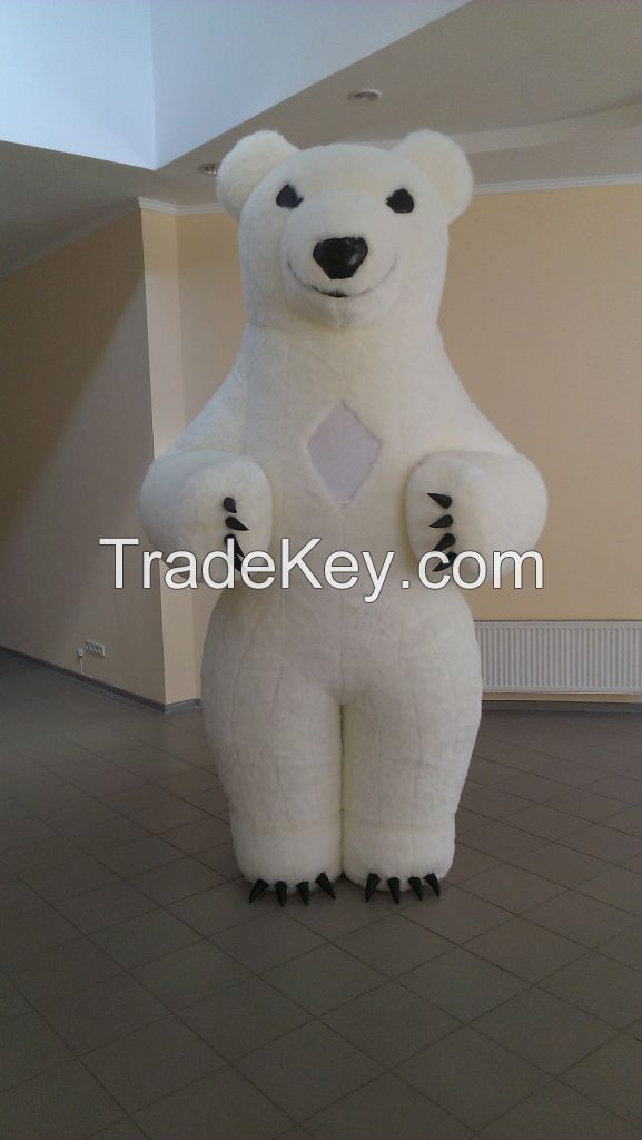 Inflatable 3 meter White Bear for weddings, birthdays, advertising