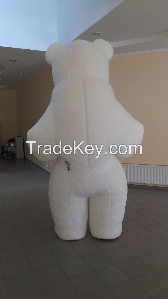 Inflatable 3 meter White Bear for weddings, birthdays, advertising