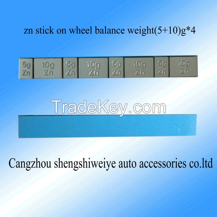 Zinc stick on wheel weight