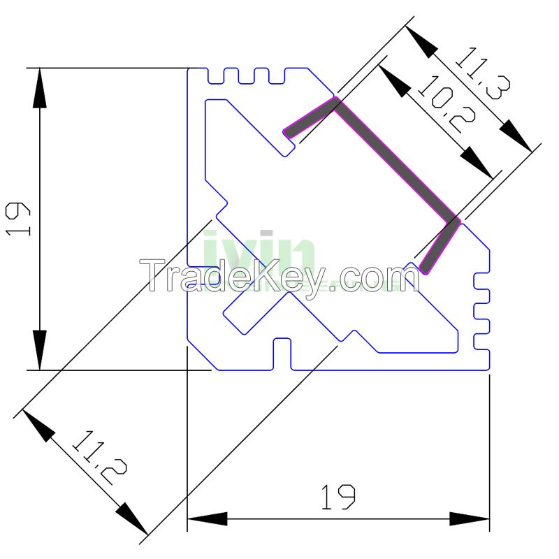 Aluminium LED Profile 90 Degree corner LED profile LED strip light profiles