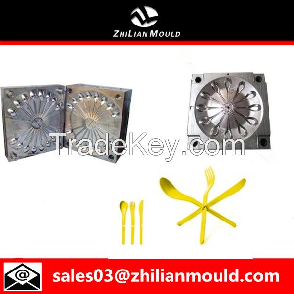 Plastic spoon and fork and knife mould by China