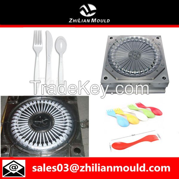 Plastic spoon and fork and knife mould by China