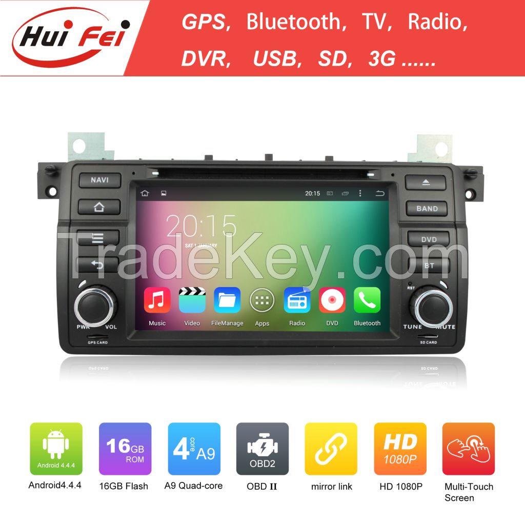 2 Din Android 4.4.4 System Car DVD Player For BMW E46 With Mirror Link Hui Fei Brand