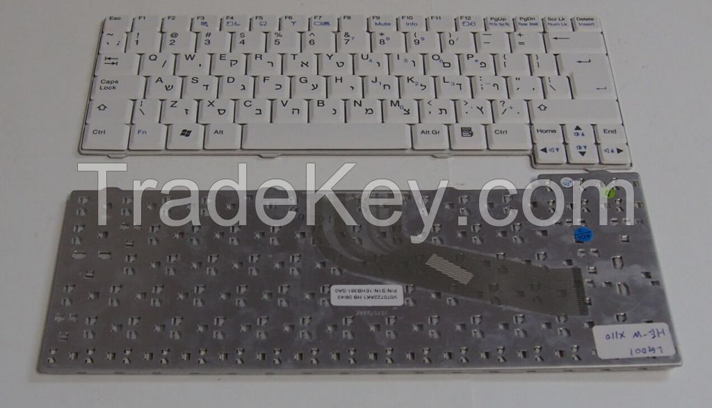 New laptop keyboard Hebrew For LG X110 X120 Layout HE Clavier White Laptop Keyboard