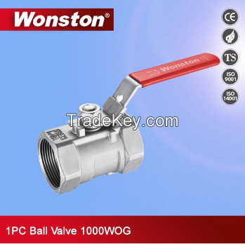 Stainless steel 1pc thread ball valve 1000WOG