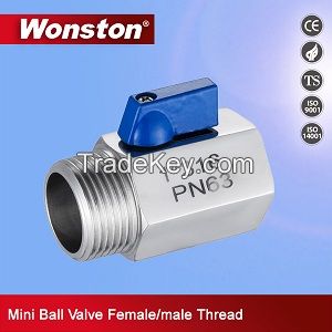 Asme B16.34 Stainless Steel Mini Ball Valve Female/Male Threaded CF8m Stainless Steel Ball Valve