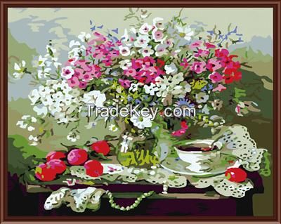 abstract landscape oil painting by numbers with flower picture wholesales new design 