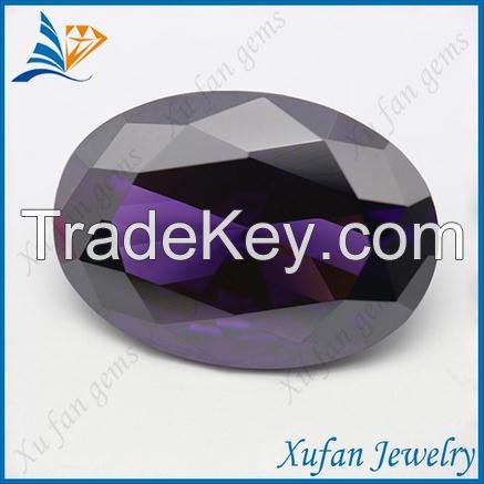 2015 loose oval shape lab created amethyst gemstone