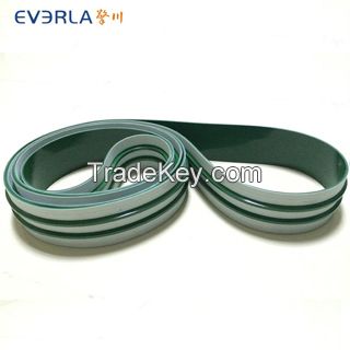 Smooth Surface Green PVC Conveyor Belt with Two Green Guide Bar