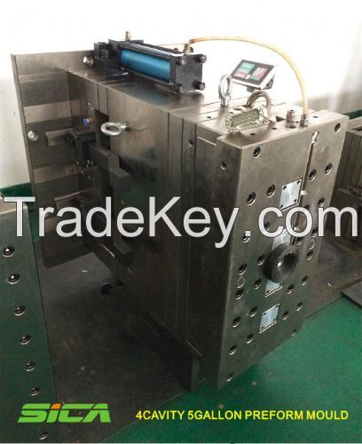 SC 4Cavity Hot Runner/Hot Plate 5 Gallon(20L) 700g PET Injection Preform Mould