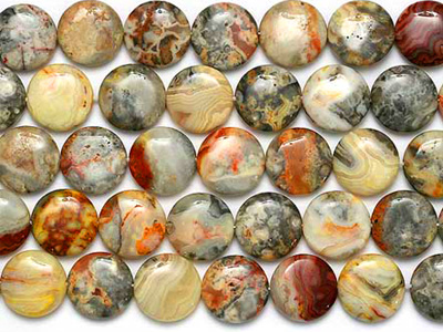 Crazy lace agate coin 15mm
