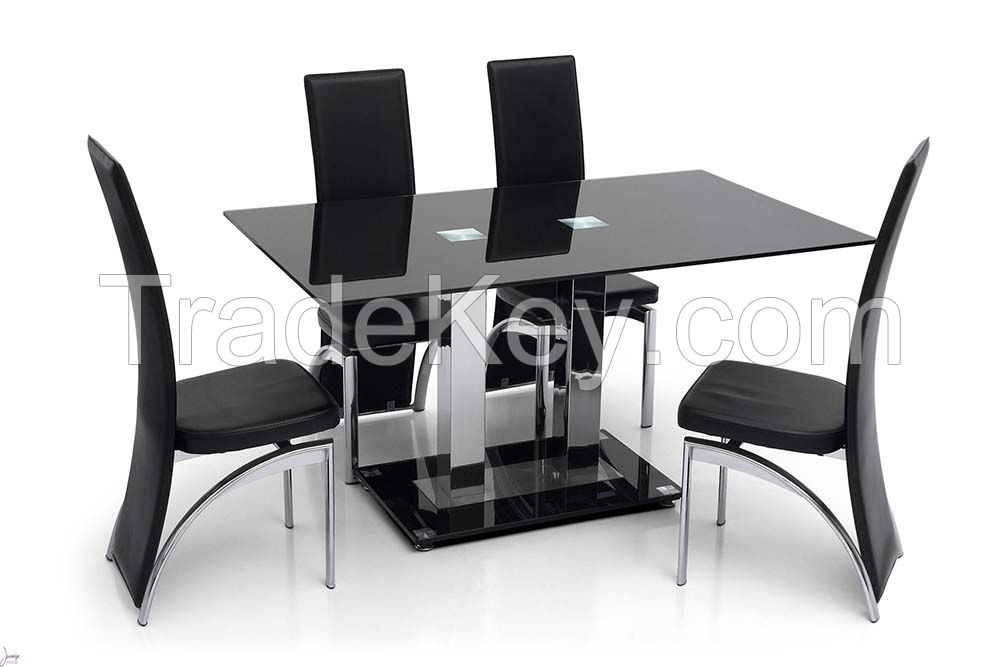 Modern Stainless Steel Glass Dining Table 