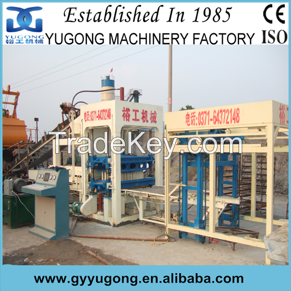 Yugong automatic cement/concrete/fly ash hollow block machine