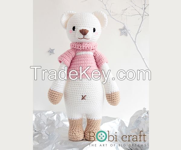 Lizzie The Wise Bear (dream Guardians Collection) - Baby Handmade Amigurumi Plush Toys, Wool Knitted