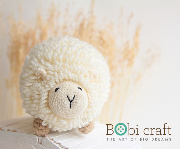 Ms. Shally the sheep - soft wool handmade plush toys, hand knitted crochet toys gifts for children