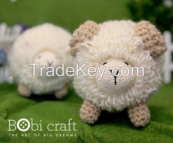 Ms. Shallis The Sheep - Soft Wool Handmade Plush Toys, Hand Knitted Crochet Toys Gifts For Children