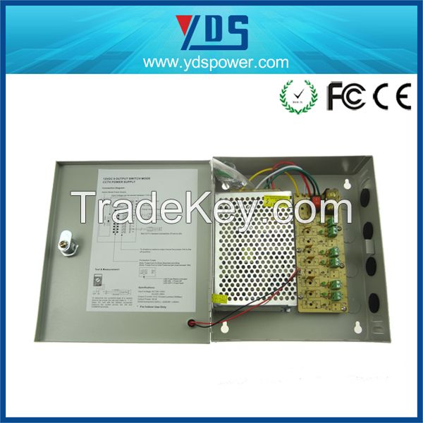 china dc power supply for 12V 5A 60W 6CH CCTV box power supply