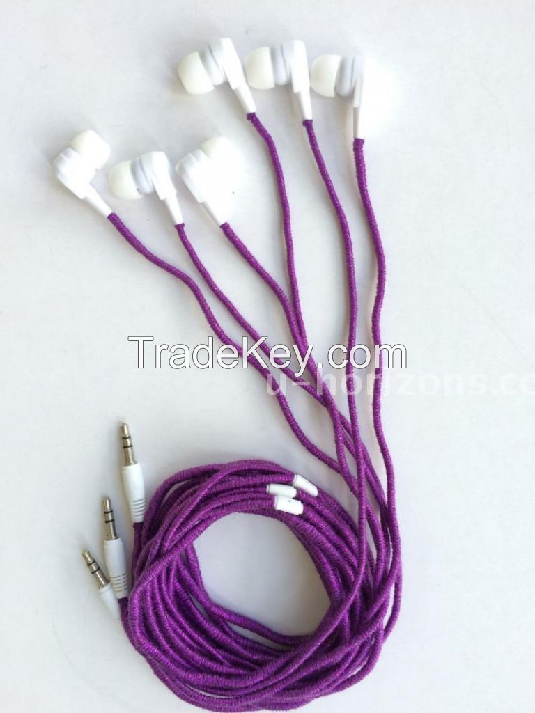 2015CBRL Paragraph-blasting Thread jamboo in-ear earphones with silver gold red green blue white purple