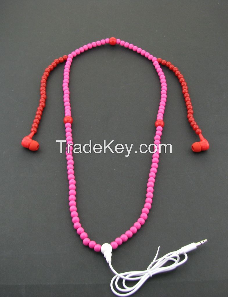 Hot Selling! 3.5mm In-ear Headphones Noise Cancelling Ear red yellow royal beaded necklace earphones