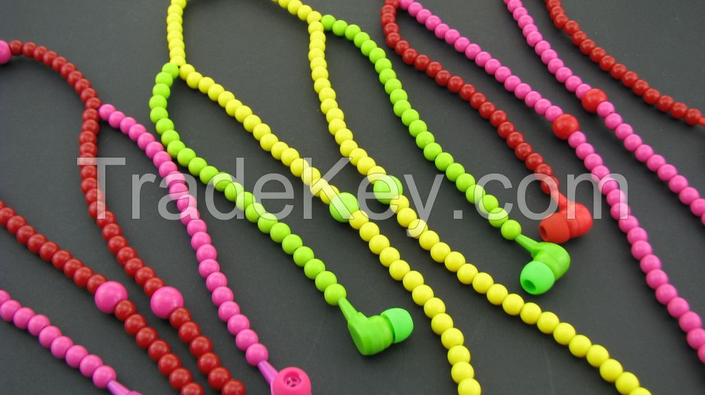 Hot Selling! 3.5mm In-ear Headphones Noise Cancelling Ear red yellow royal beaded necklace earphones