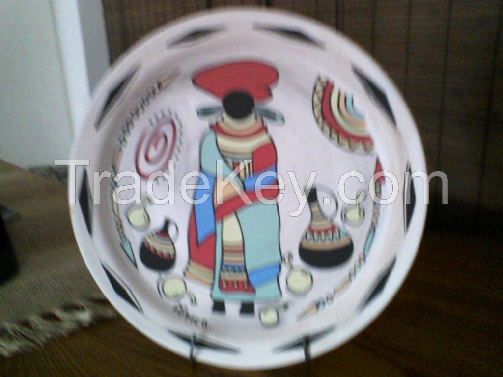 Ceramic hand painted plates - docorative purposes