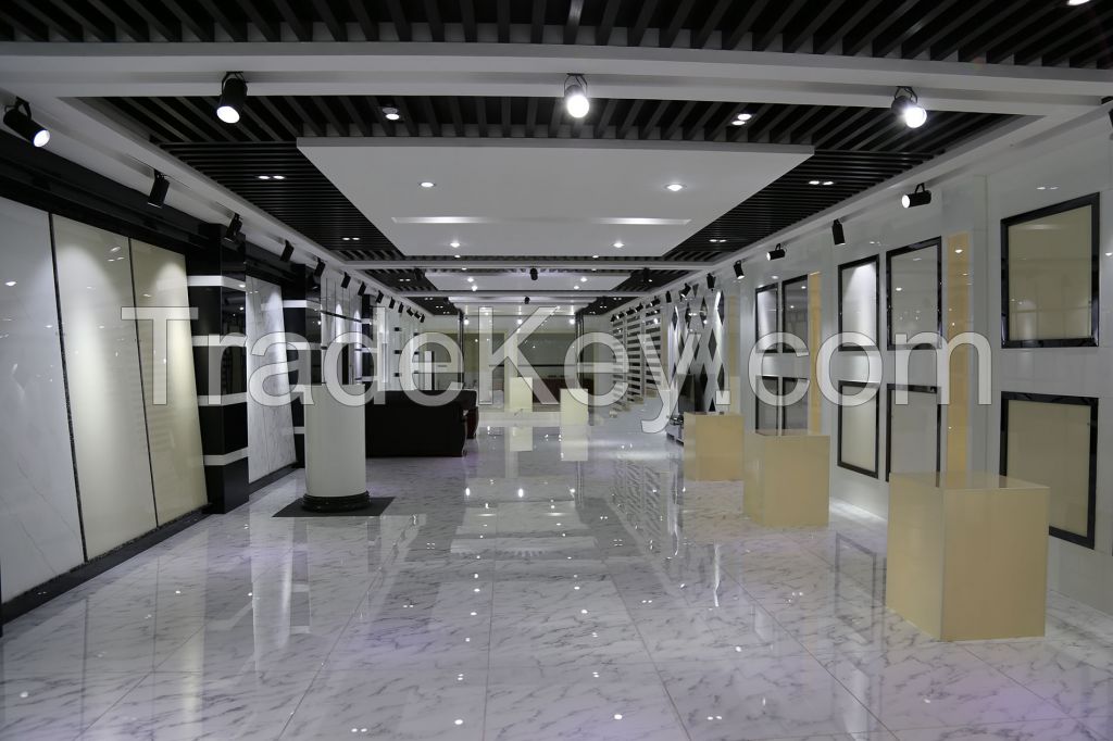 White marble crystallized glass non slip acid resistant polished porcelain wall and floor tiles