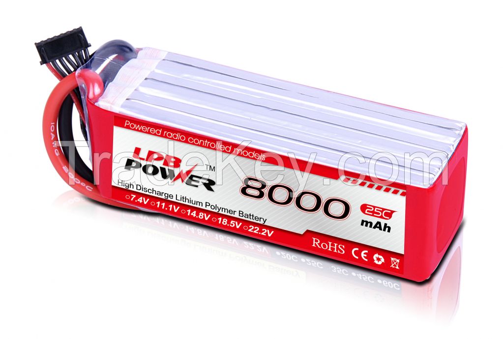 New arrival 8000mAh 14.8V 25C rc quadcopter battery max 50C use for DJ