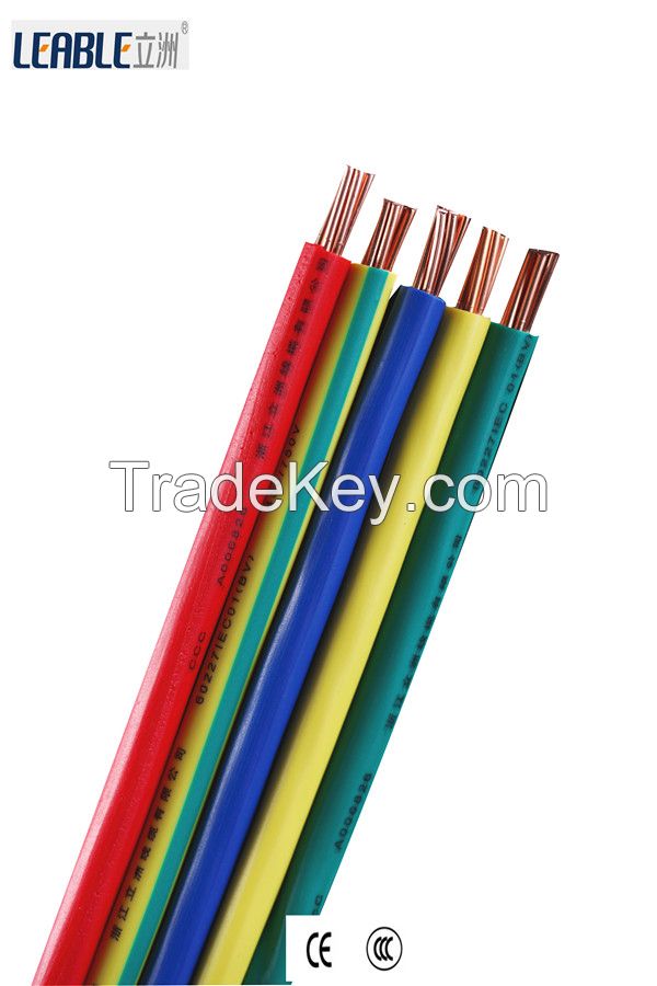 PVC insulated single core BV copper wire electric cable