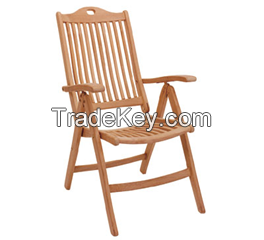 Folding Chair with Arms-Garden Furniture-Wood-All measures possible