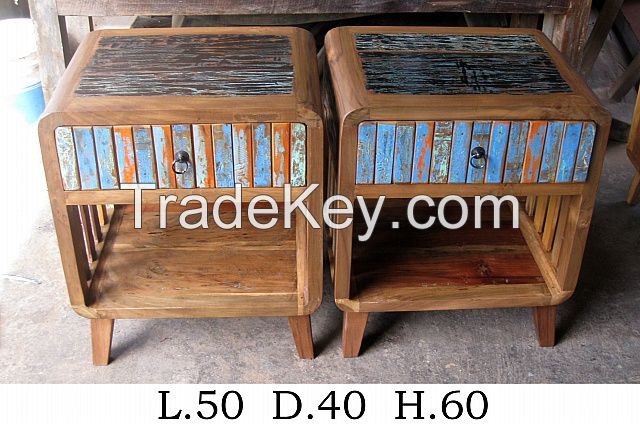 Bedside Table, Nightstand - Boat Furniture - Recycled Furniture - Special Design