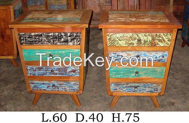 Bedside Table, Nightstand - Boat Furniture - Recycled Furniture - Special Design 