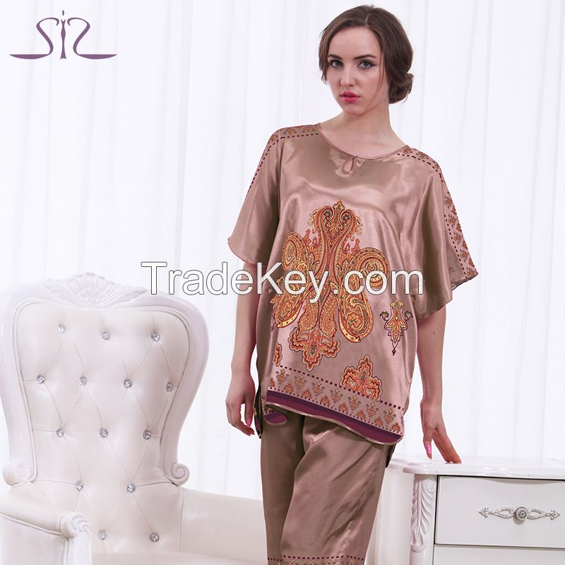  Top Promotion Summer Silk Women Pyjamas Of Sleep Tops Satin Lace Sexy Women's Bathrobe For Home Clothing