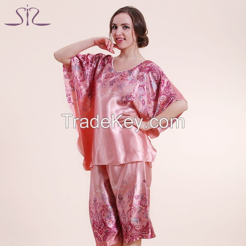  Top Promotion Summer Silk Women Pyjamas Of Sleep Tops Satin Lace Sexy Women&#039;s Bathrobe For Home Clothing