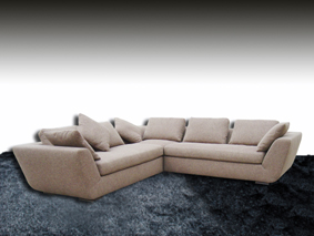 Natuzzi Style Fabric Sectional Sofa