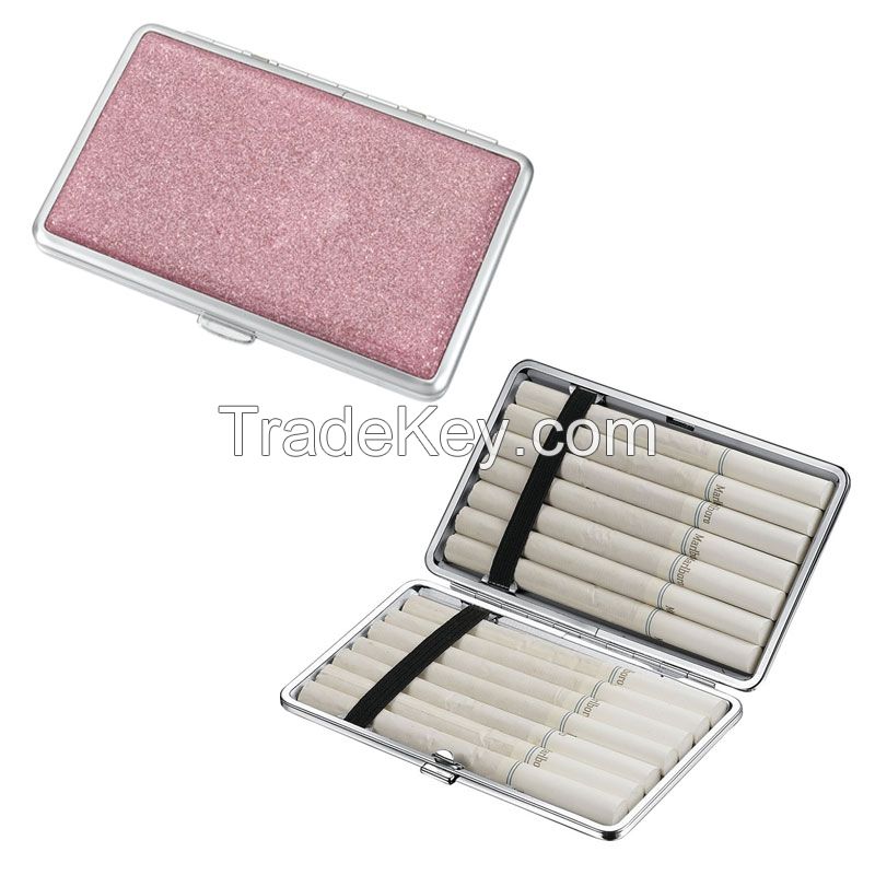Visol Limelight Hot Pink Glitter Double Sided Cigarette Case