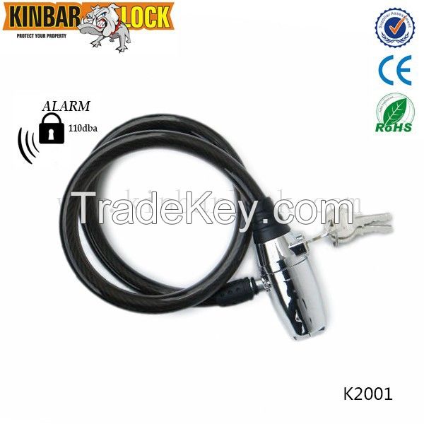 steel cable alarm bicycle lock