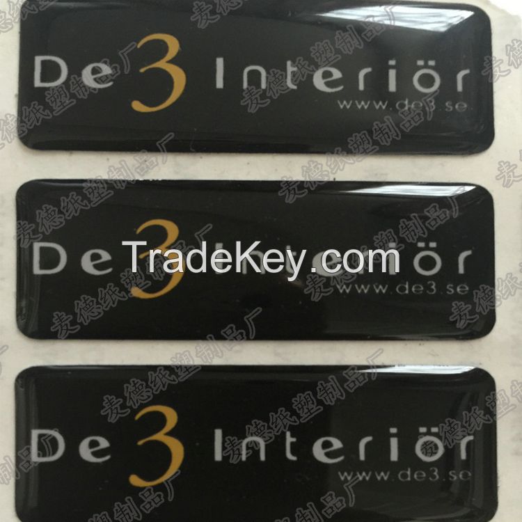 Custom Industry Resin Epoxy Sticker Waterproof, UV Resistant Crystal Sticker