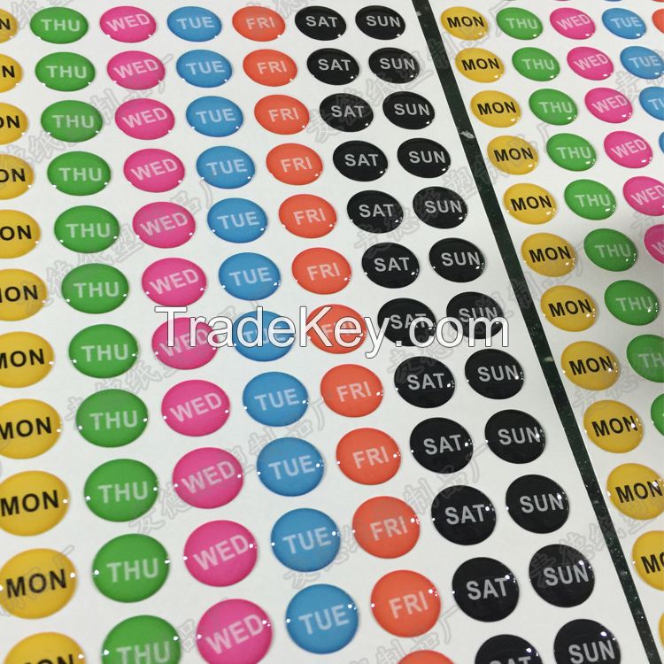 Custom Industry Resin Epoxy Sticker Waterproof, UV Resistant Crystal Sticker