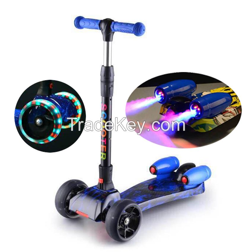 hot selling water spray jet scooter for kids with lighted PU wheels