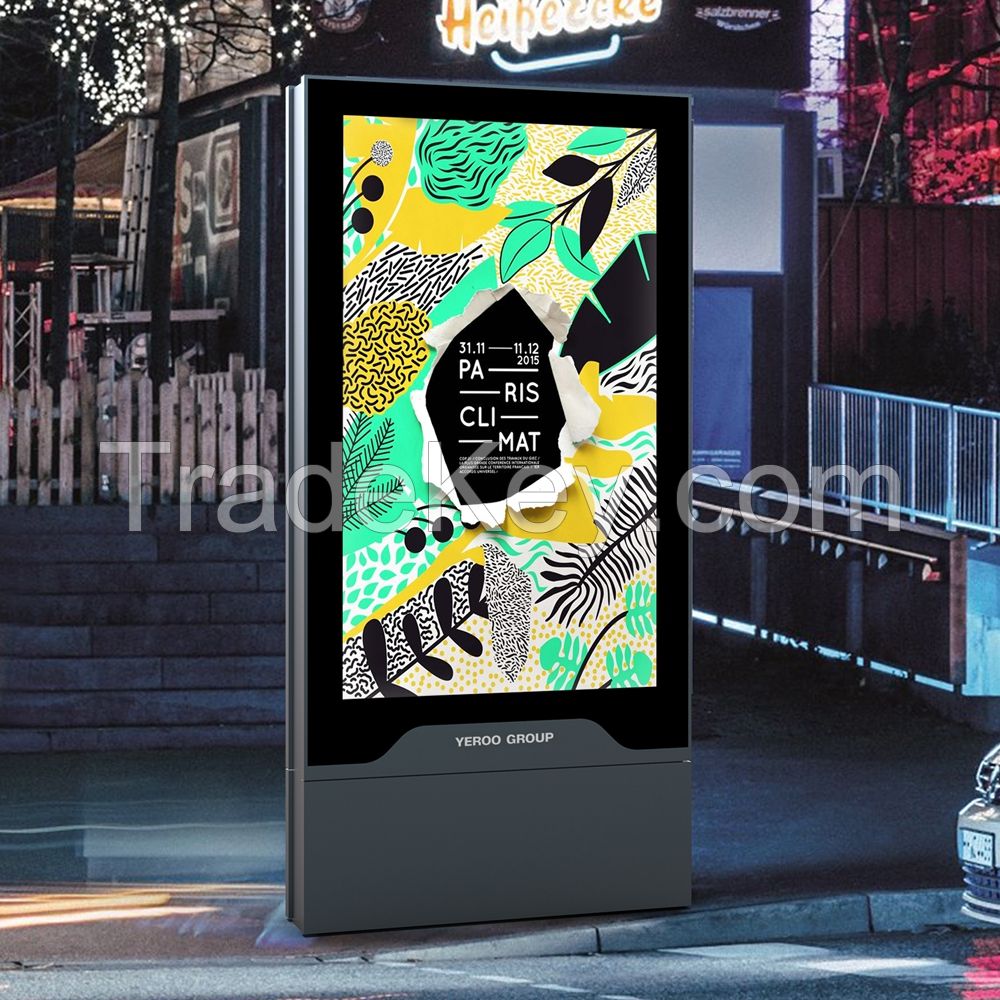 75 Inch Custom Outdoor Dustproof Waterproof LCD Digital Signage Advertising Display Totem