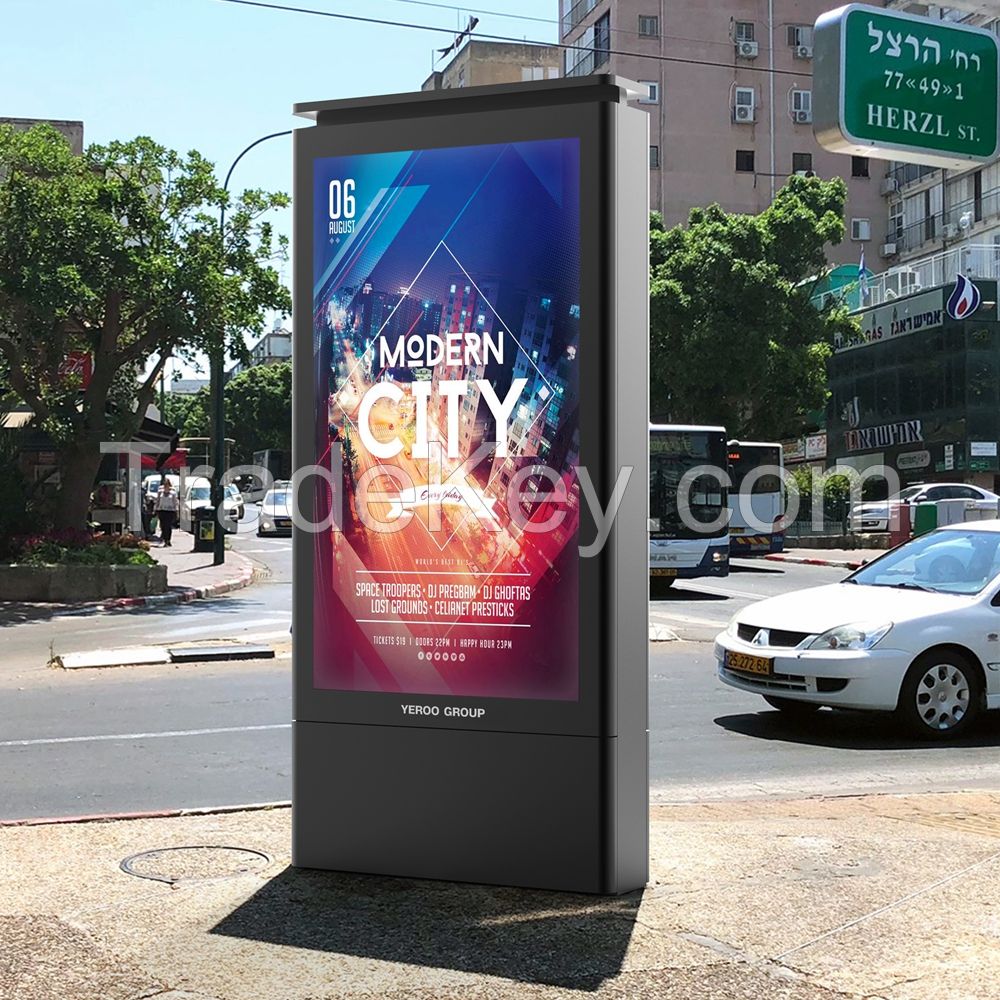 Outdoor 75 Inch LCD Advertising Player Touch Screen Digital Signage