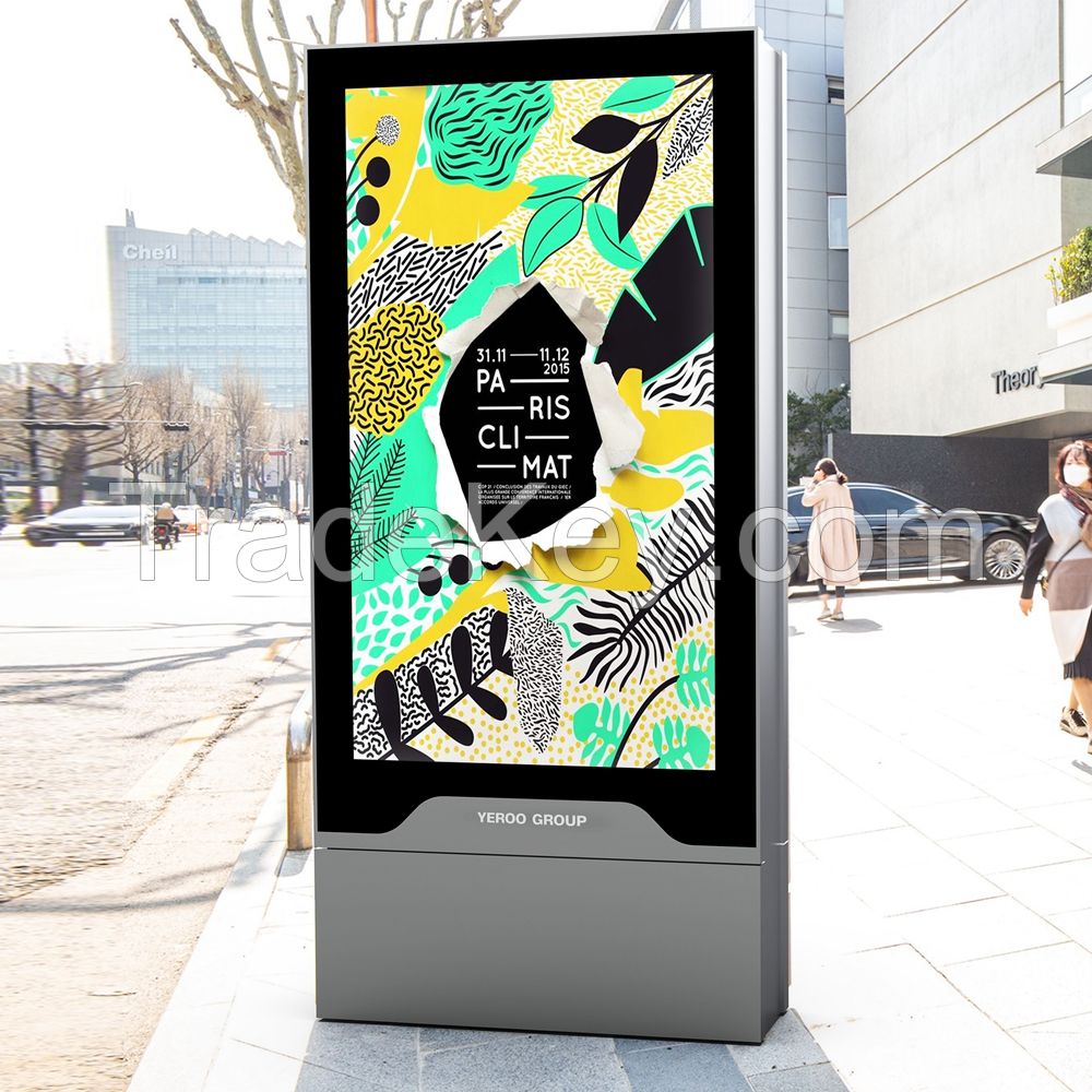 75 Inch Custom Outdoor Dustproof Waterproof LCD Digital Signage Advertising Display Totem