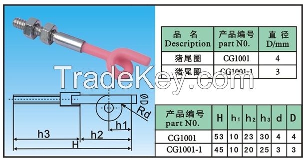 Textile ceramic pigtail guide ,snail guide