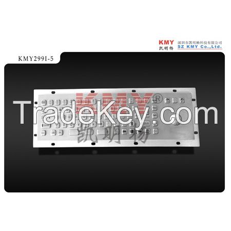 Mini IP65 Ik07 stainless steel Metal Keyboard with Trackball (KMY299I-5)