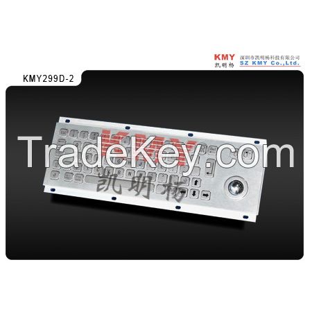 waterproof vandalproof IP65 Metal Keyboard Kiosk Keyboard with Trackball  (KMY299D-2)