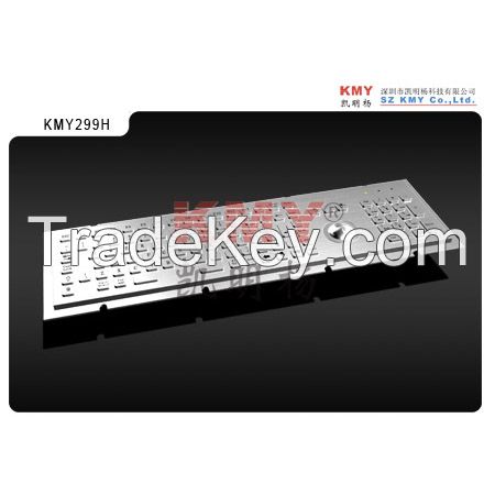 IP65 IK07 Metal Keyboard Kiosk Keyboard with Trackball and numeric keypad  (KMY299H)