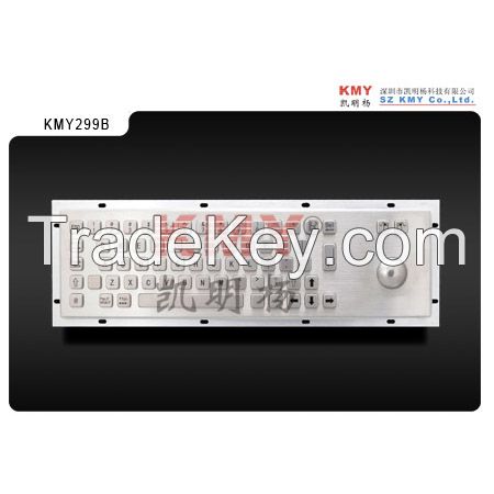 IP65 stainless steel metal kiosk keyboard with trackball KMY299B